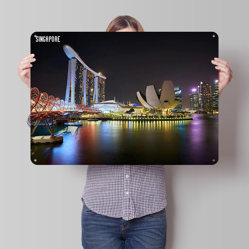 Singapore Skyline At Night Pos - огляд і ціна Retro Gaming At