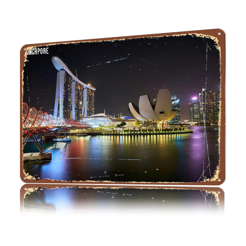 Singapore Skyline At Night Pos - огляд і ціна Retro Gaming At
