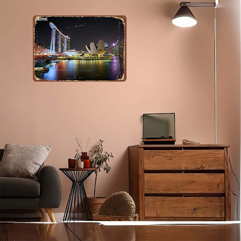 Singapore Skyline At Night Pos - огляд і ціна Retro Gaming At