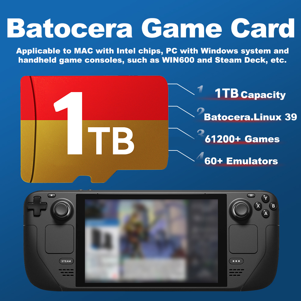 1TB Game TF Card for Steam Dec - огляд і ціна Retro Gaming Batocera