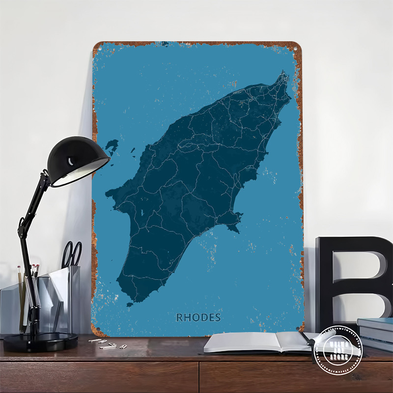 Map of Rhodes Island Poster Cu - огляд і ціна Retro Gaming Island