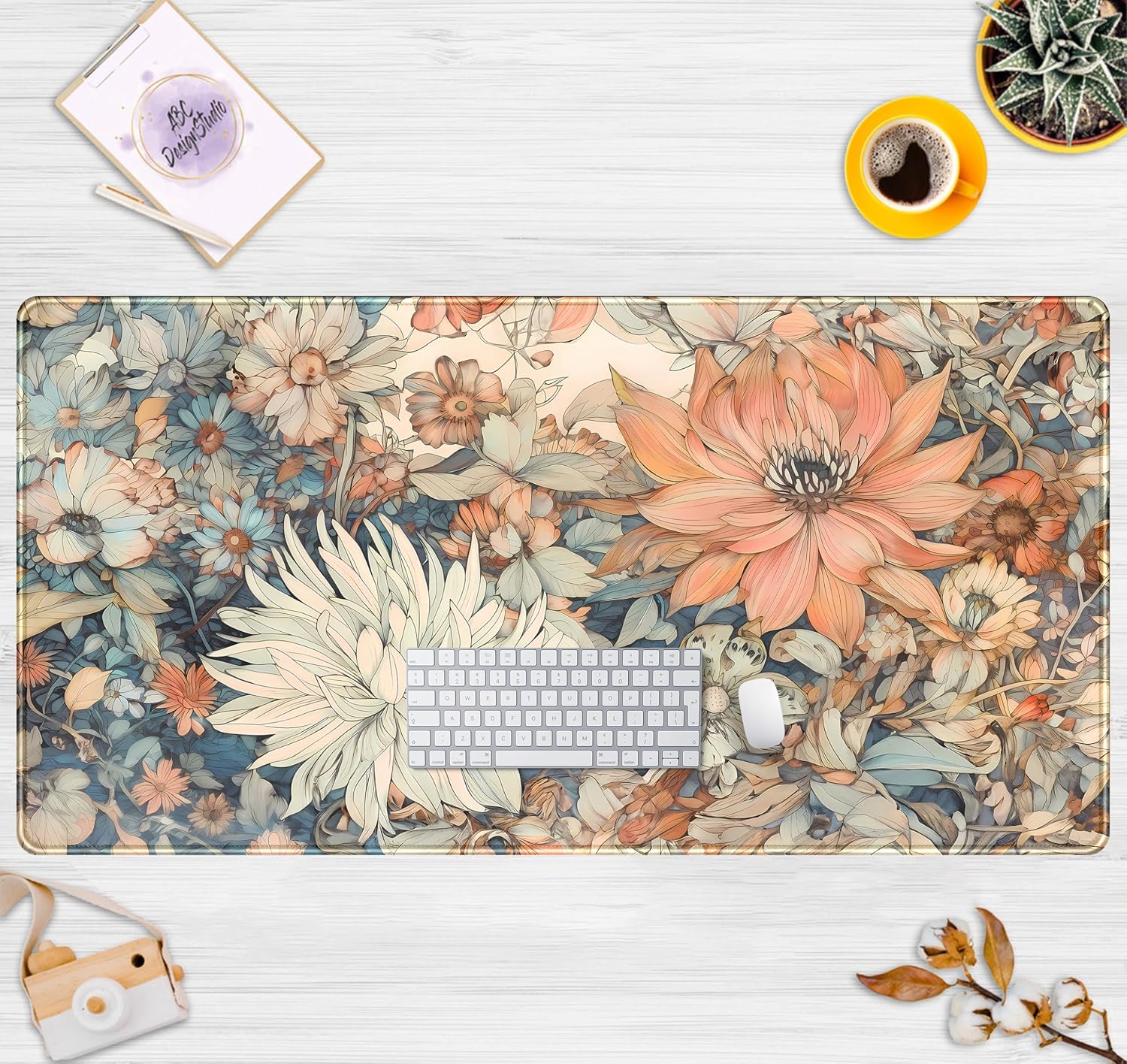 Retro Japanese Floral Desk Mat - огляд і ціна Retro Gaming Keyboard And Mouse