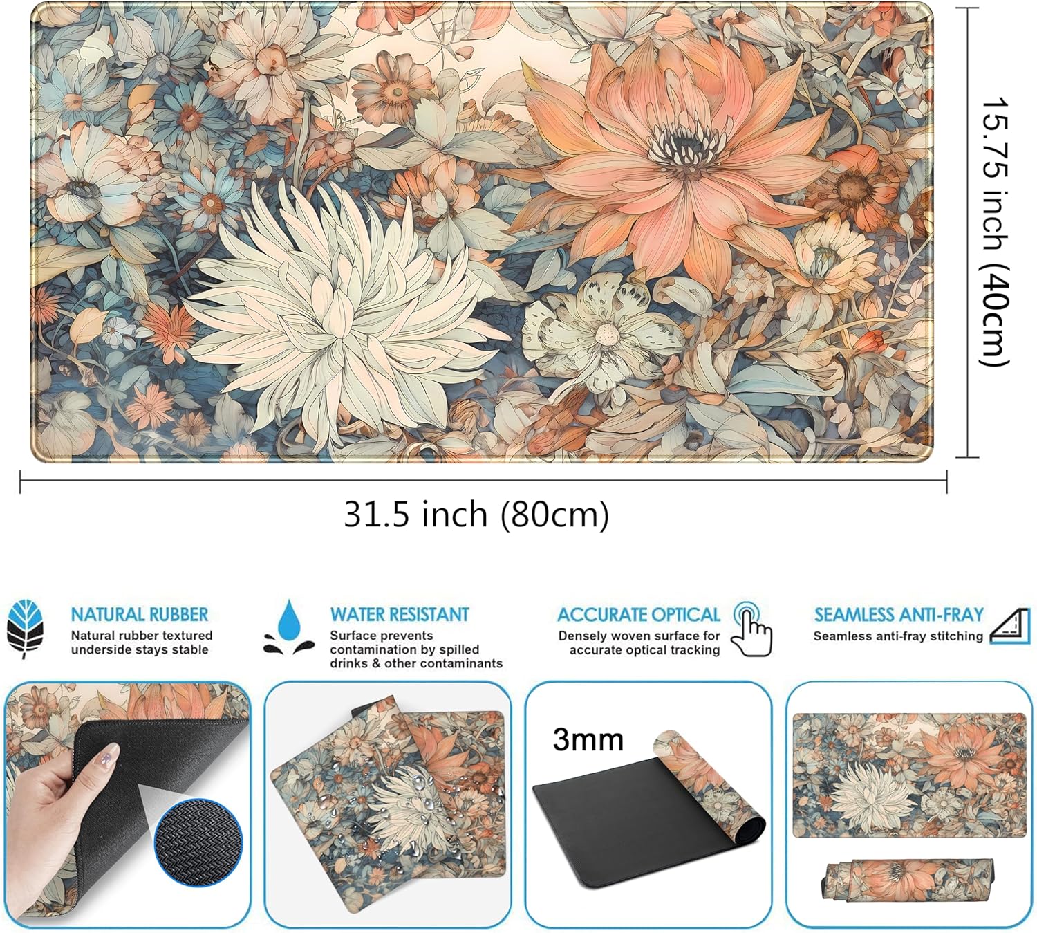 Retro Japanese Floral Desk Mat - огляд і ціна Retro Gaming Keyboard And Mouse