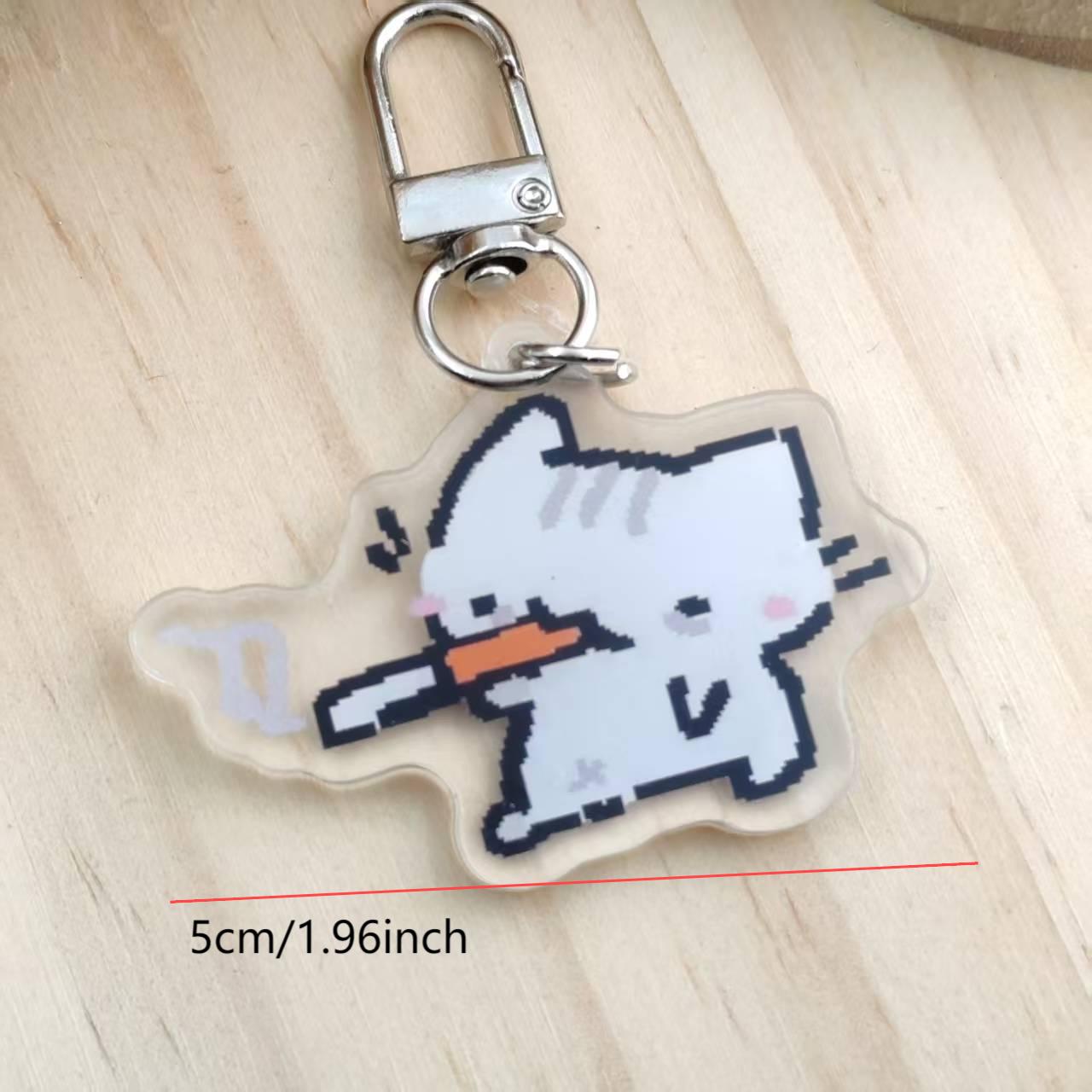 2d Flat Pixel Cat Keychain - G - огляд і ціна Retro Gaming Design